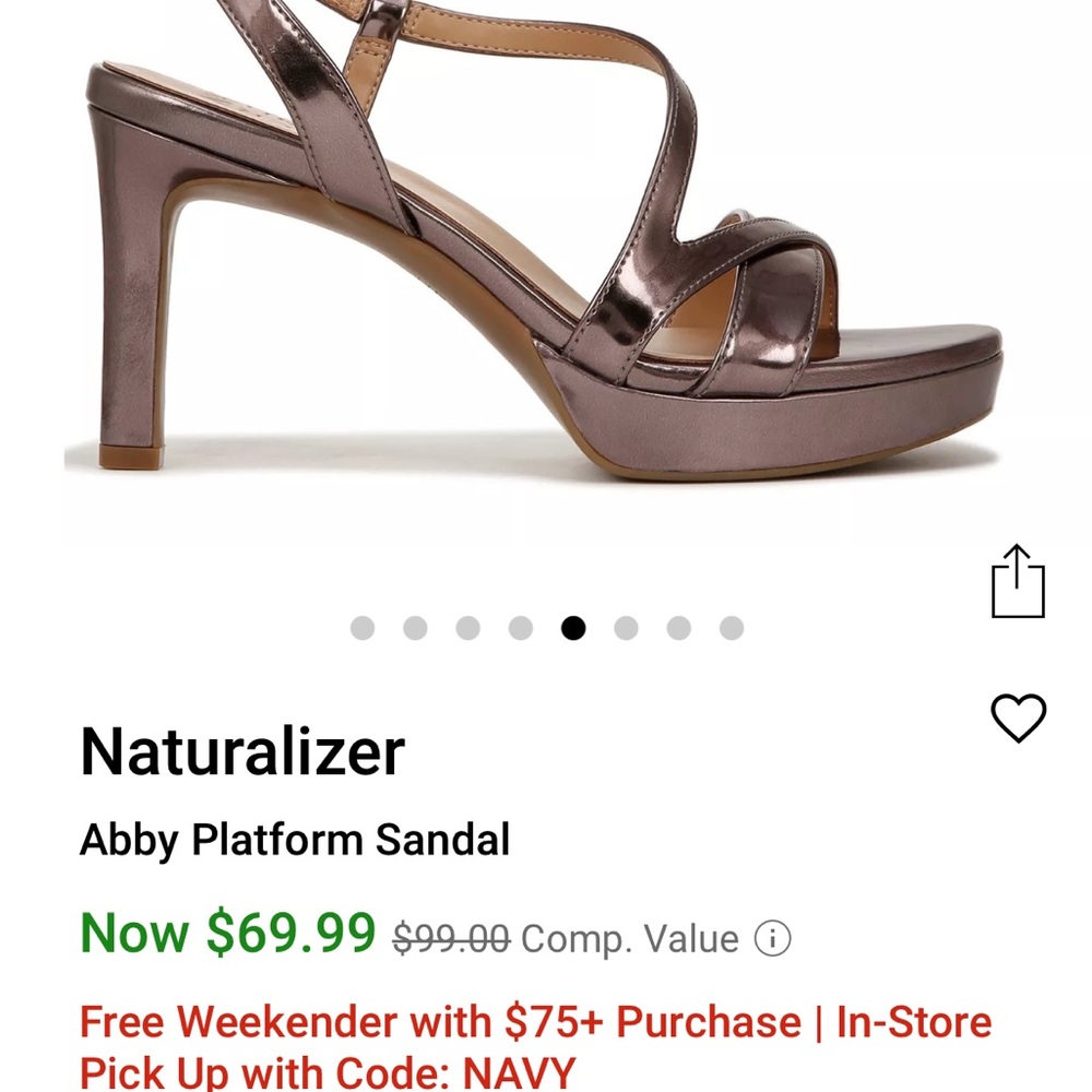 Naturalizer Rose gold/ bronze  Heels with Platform and Comfort